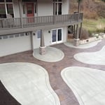 Vermont Slate Partially Stamped Driveway with Brushed Concrete