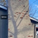 Ugly Chimney with spalling brick.