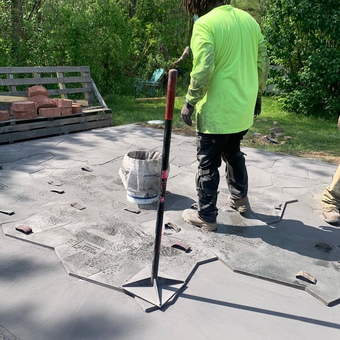 Stamping the patio