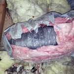 Horrible insulation around this trunk. We will replace or rewrap with mastic tape.