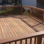 Replaced older wood deck boards w/ low maintenance Fiberon Ipe deck boards