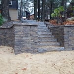 Beach front wall and steps
