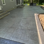 Patio with kitchen, steps, border and compass