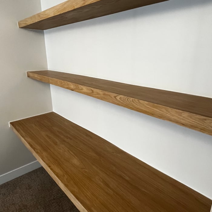 Oak shelves and desk