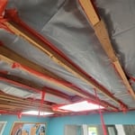 Ceiling Sheathing Project / 378.34 Ft2 / Living Room and Dinning Room / 12 Planks of 5/8 Inch Fire Resistant Drywall