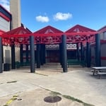 Covered area of back courtyard