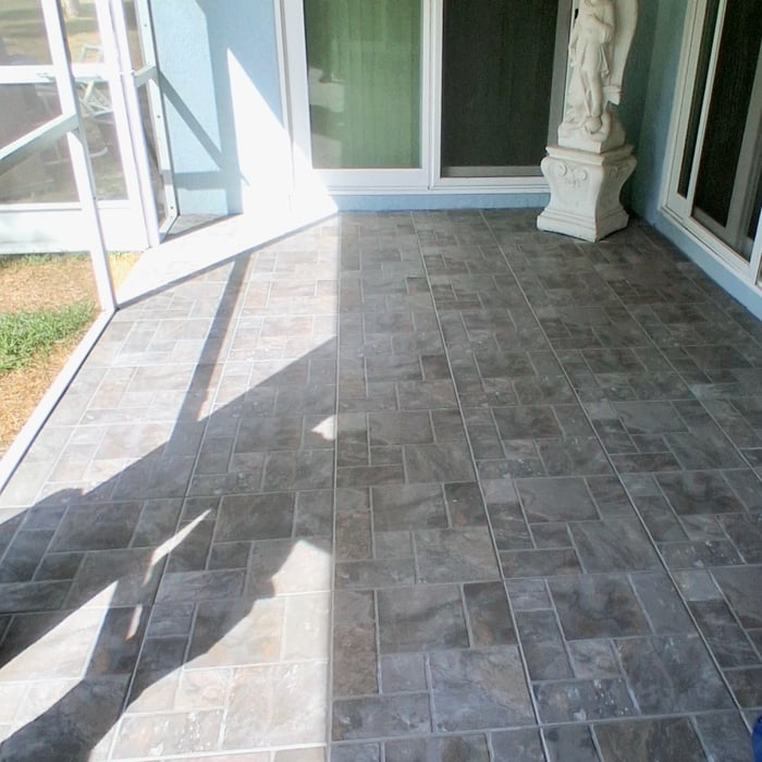 Lanai tile installation