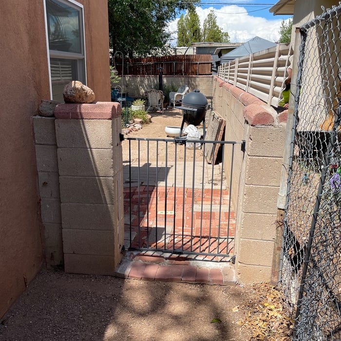 The before existing side gate.