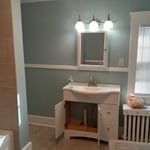 Vanity re-installed with new piping