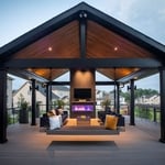 Deck with Pavilion and Fireplace