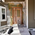 This is the prep process. Sanding and imperfections have been repaired.