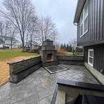 Patio and retaining wall