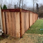 Cedar picture frame fence
