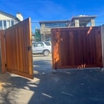 Wooden slide gate and swing gates
