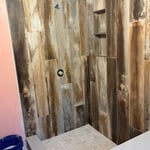 Wood print tile