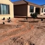 back yard shrubs, irrigation and start of install