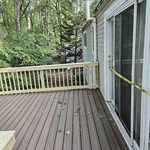 Free standing deck using composite decking boards