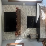 Corner fireplace wall