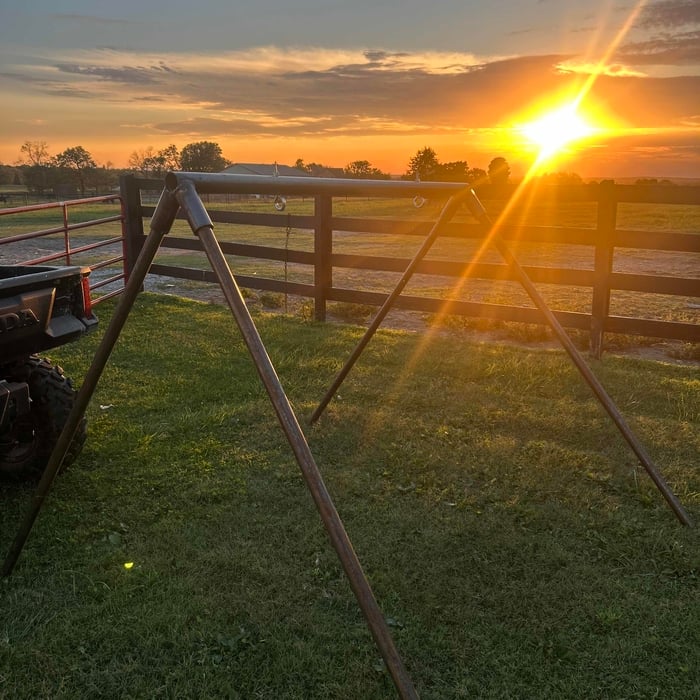 Camp fire cooking frame