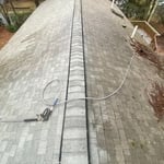Roof Cleaning - removal of moss, lichen, algae and detritus. Chimney brick was also cleaned ::: https://www.housewash.com/