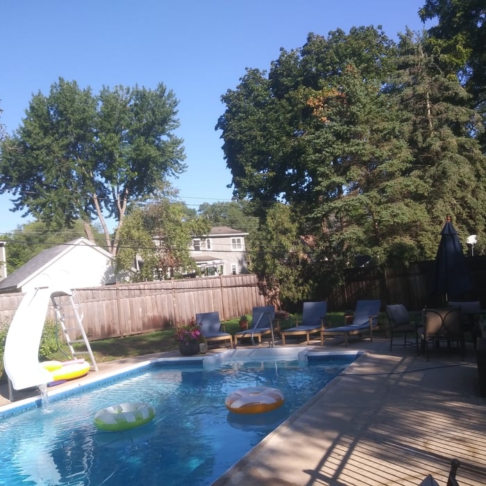 Fence is in good shape, but heavily greyed by the sun