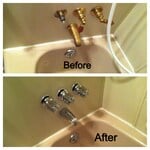 Shower diverter before and after