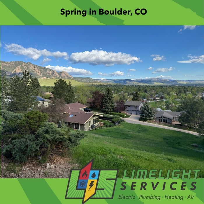 Check out this beautiful spring view from a customer's home in SW Boulder, CO. We will take care of everything you need inside and outside of your house, plumbing, HVAC, or electrical related!