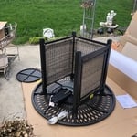 Outdoor patio with fire pit