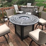 Outdoor patio with fire pit
