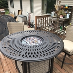 Outdoor patio with fire pit