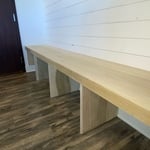 Custom Entryway Floating Shelves & Built-in Bench