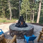 Fire pit in a secluded mountain setting