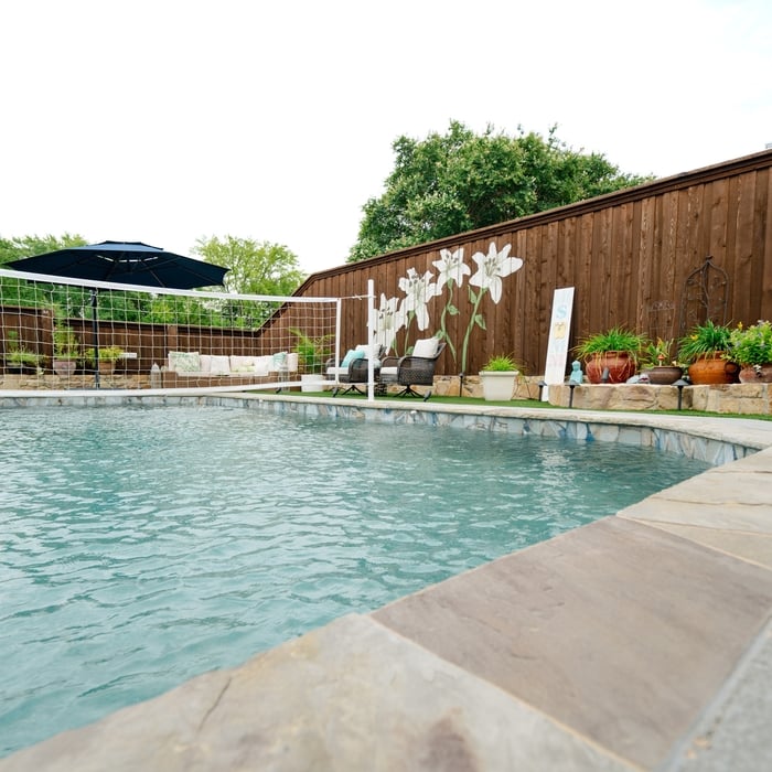 custom stone work around the pool