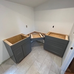 Custom base cabinets installed