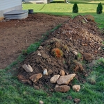 A little bit of the excavation before the patio