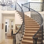 Redo stairs rails with black stain