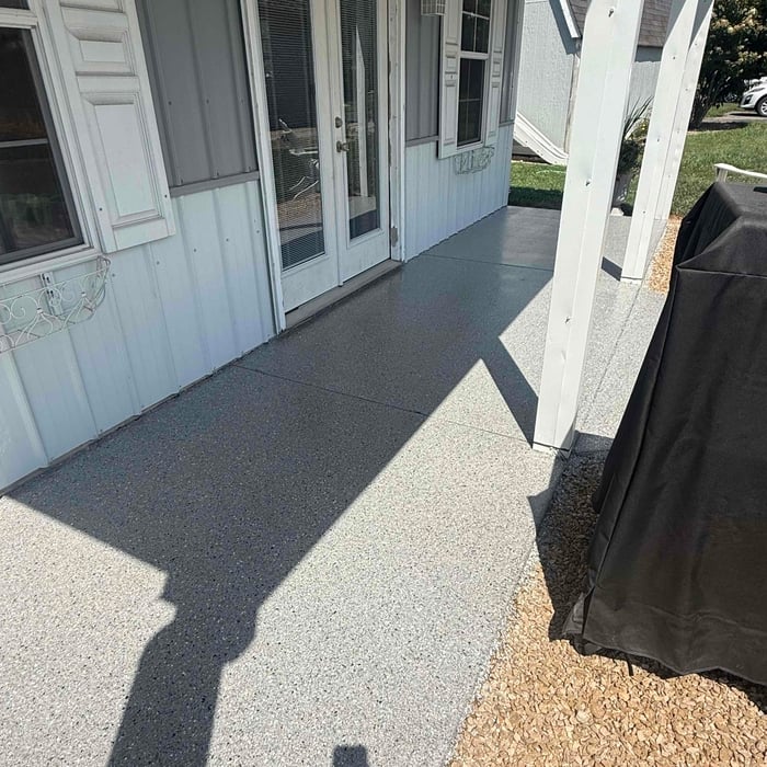 Decorative flake floors