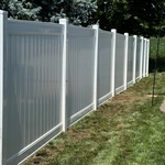 6’ white vinyl privacy fence