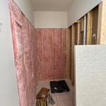 Master shower at start of project