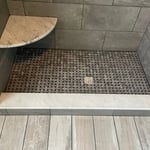 Master bath shower floor finished