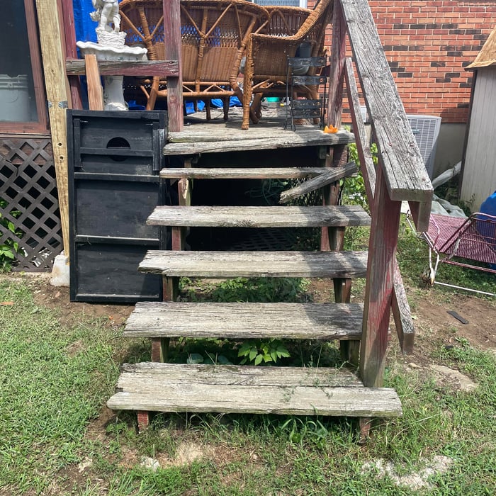 Old stairs needing replaced