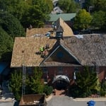 Drone footage of roof install.