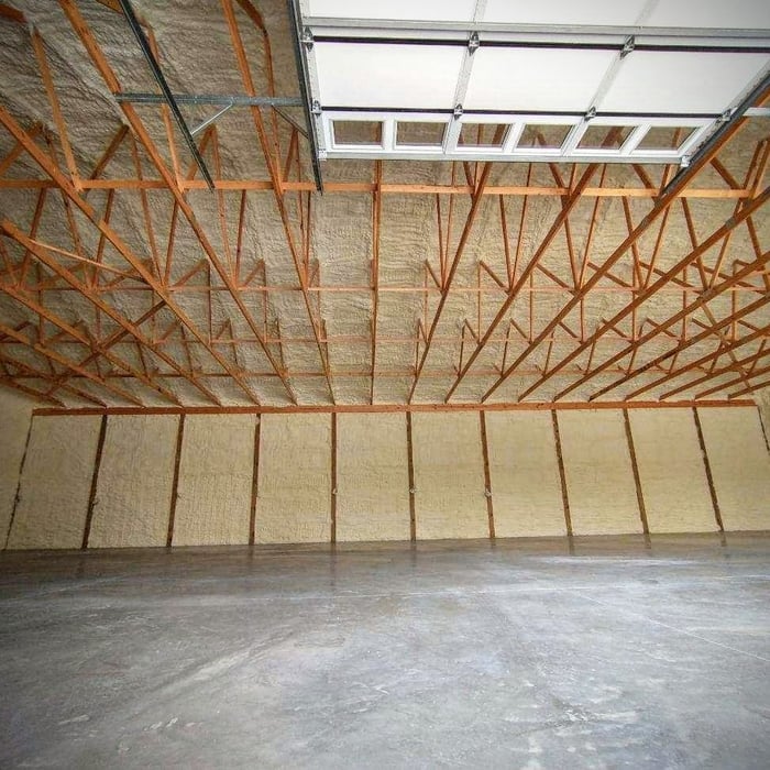 6" of Open Cell Foam to underside of roof deck