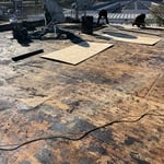 Modified roof during the job and after