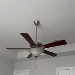 Installed master bedroom ceiling fan and light