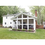The sunporch addition was designed for easy living at every touchpoint: Sturdy, lightweight framing materials create the gabled roof and side panel construction, including maintenance-free aluminum posts capped in vinyl, so there’s no paint to touch up or chipping to worry about long-term.