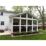 The new sunporch is a large, open-air living space (11' x 14') with floor-to-ceiling screened panels for excellent ventilation and unrestricted views with a full room for protection.