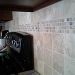 A kitchen backsplash