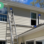 Three of the five heads are marked by the numbers in the blue circle. On the inside of the house is where you will find the mounted units. The slim ducts run alongside the white arrows and will eventually be covered to match the exterior of the house.