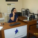 Jen in the office